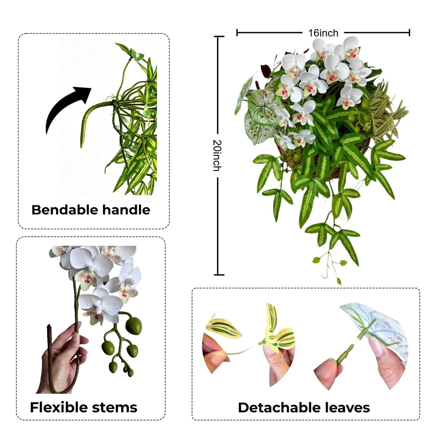 Artificial Hanging Plants Set 6-in-1 Decor